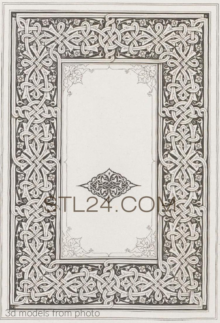 Панели резные (CARVED PANEL_0560 -  | 3D model 3DSMAX / OBJ / STL) 3D модель для ЧПУ станка